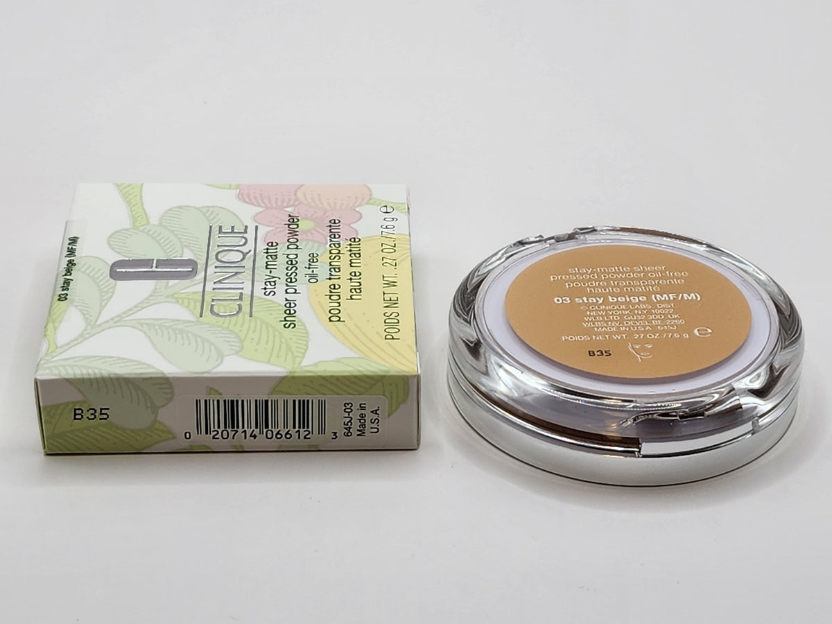 Clinique Stay Matte Sheer Pressed Powder Oil-Free 03 Stay Beige New