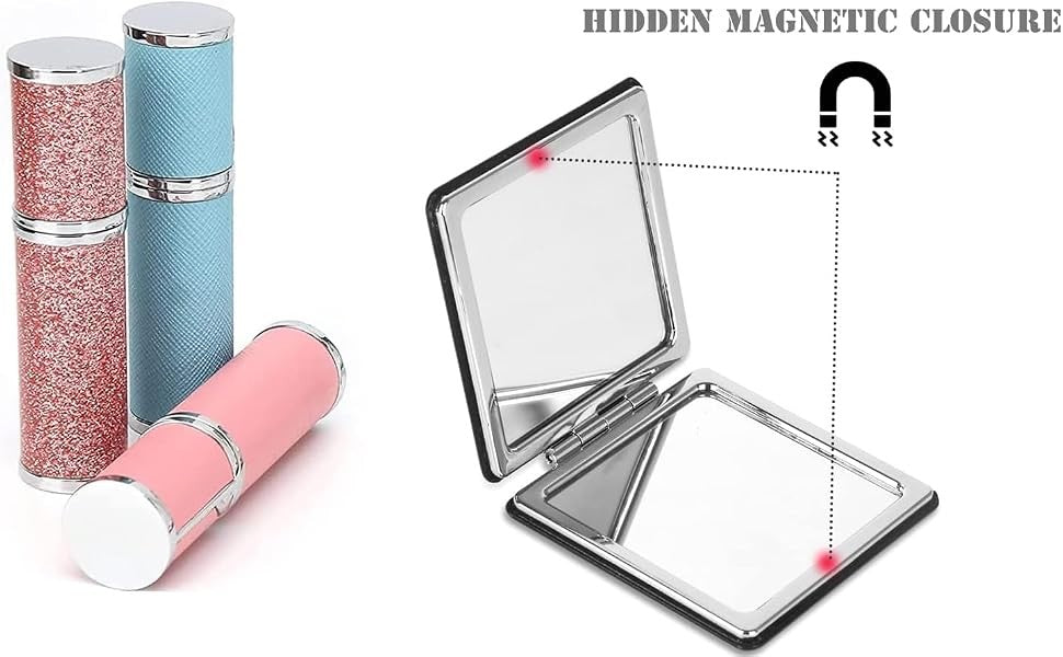 Travel Makeup Mirror Set 2-Pack - Compact Dual-Sided Folding Design