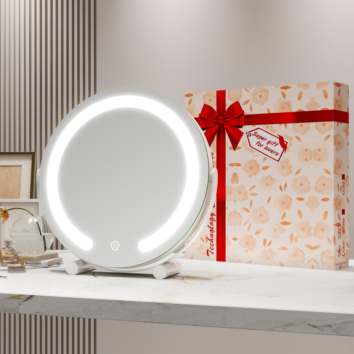 12 Inch Light Up Makeup Mirror with LED Lights - Vanity Mirror for Beauty
