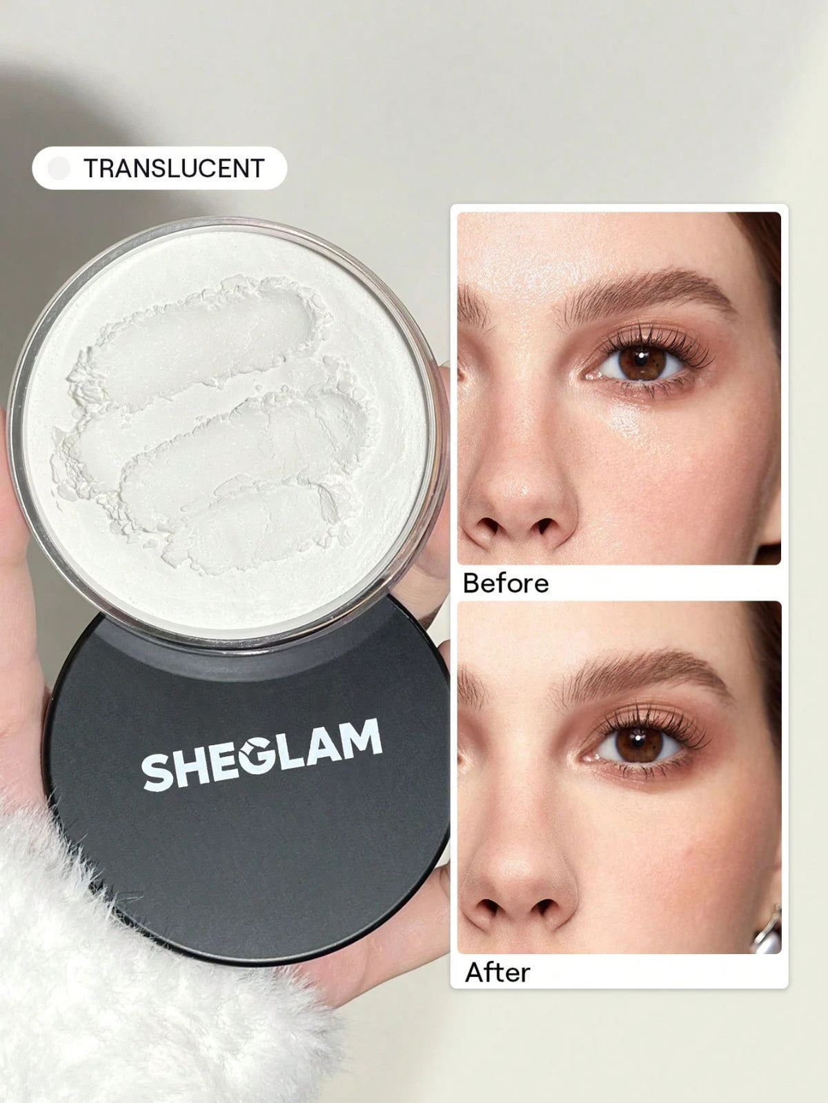 Light Brown Face Setting Powder with Natural Glow for Long-Lasting Makeup Finish