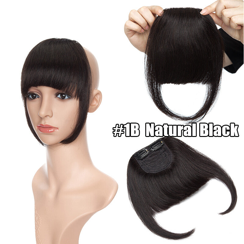 Women Remy Clip-In Hair Extensions Bangs Front Top Piece - Blonde & Dark Colors