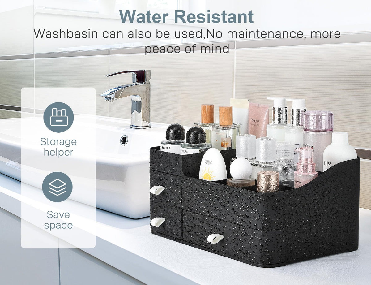 Large Perfume Organizer with Drawers - Men's Vanity Storage & Decor