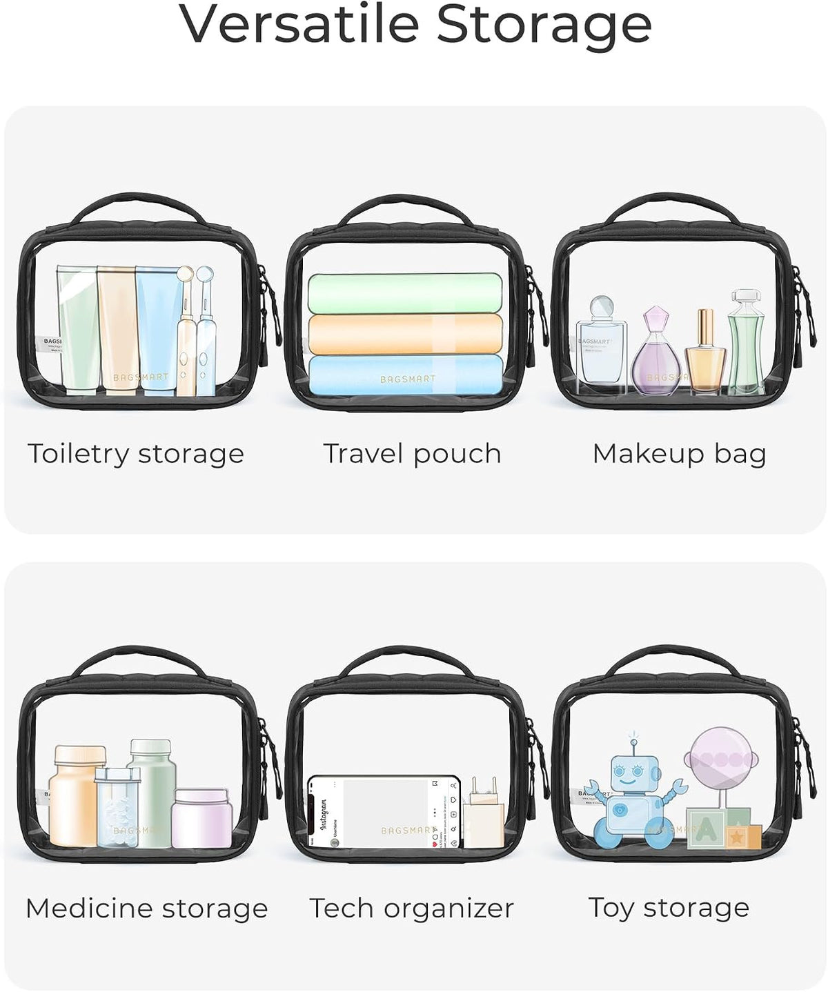 Puffy Clear TSA-Approved Toiletry Bag - Waterproof Travel Makeup Organizer