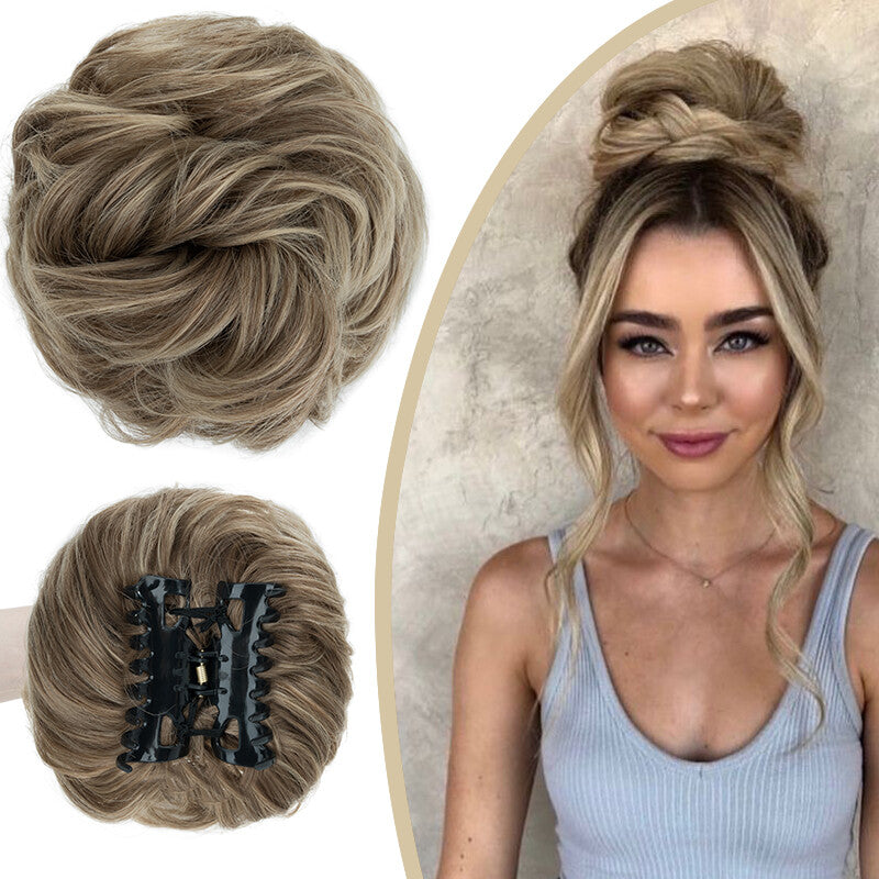Clip-On Messy Bun Hair Piece Extension for Natural Updos - Blonde