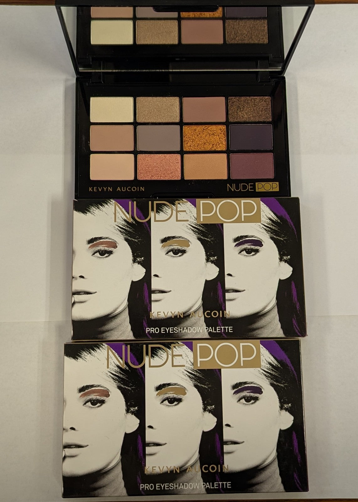 2-Pack Neutral Eyeshadow Palette with 12 Shades - Matte, Chrome & Satin Finish
