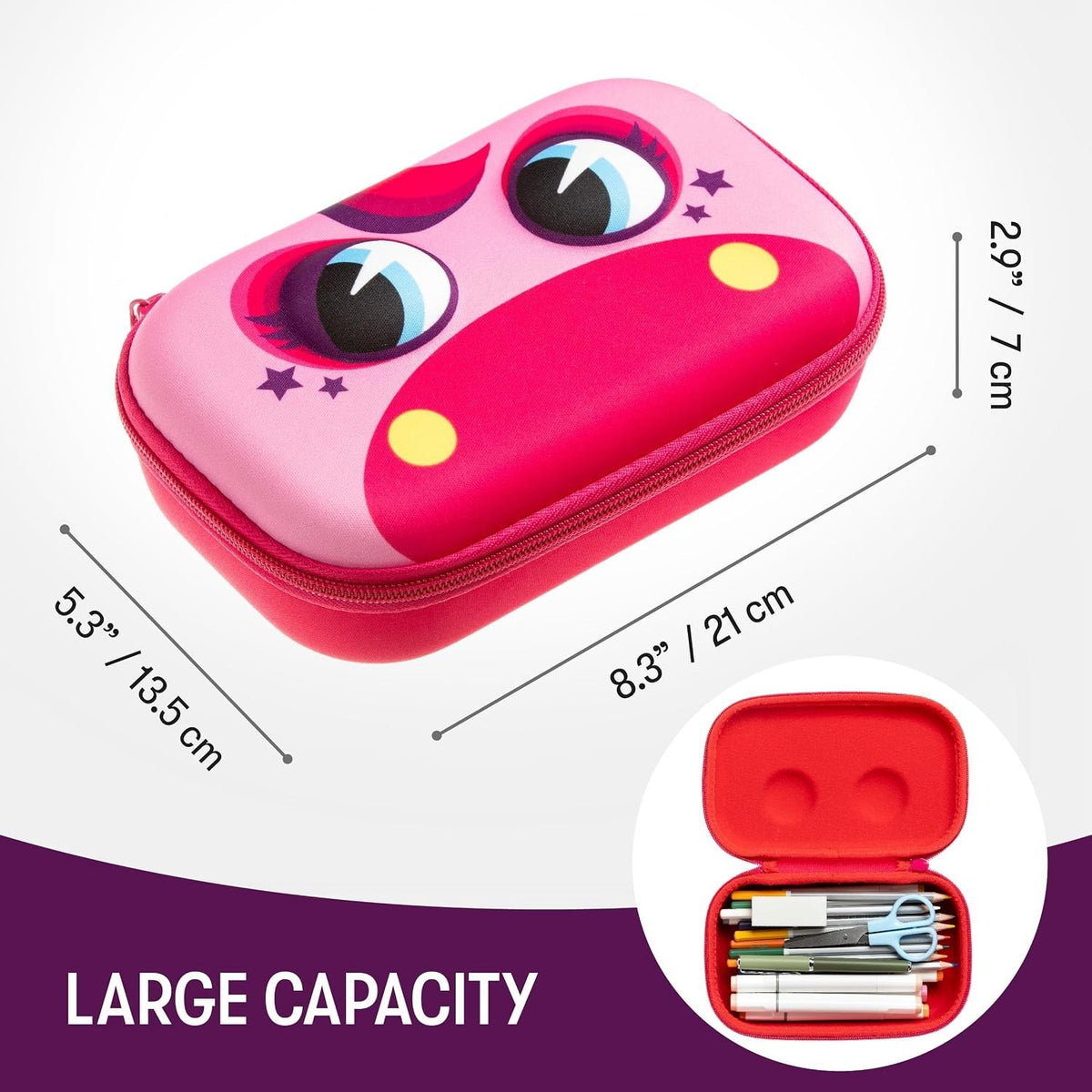 Round Pencil Case for Girls - Fun School Storage Organizer