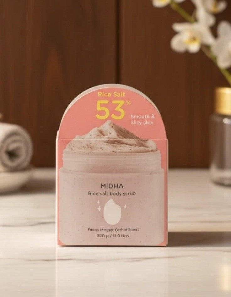 MIDHA Korean Beauty Rice Salt 53% Body Scrub 350g / 11.9oz