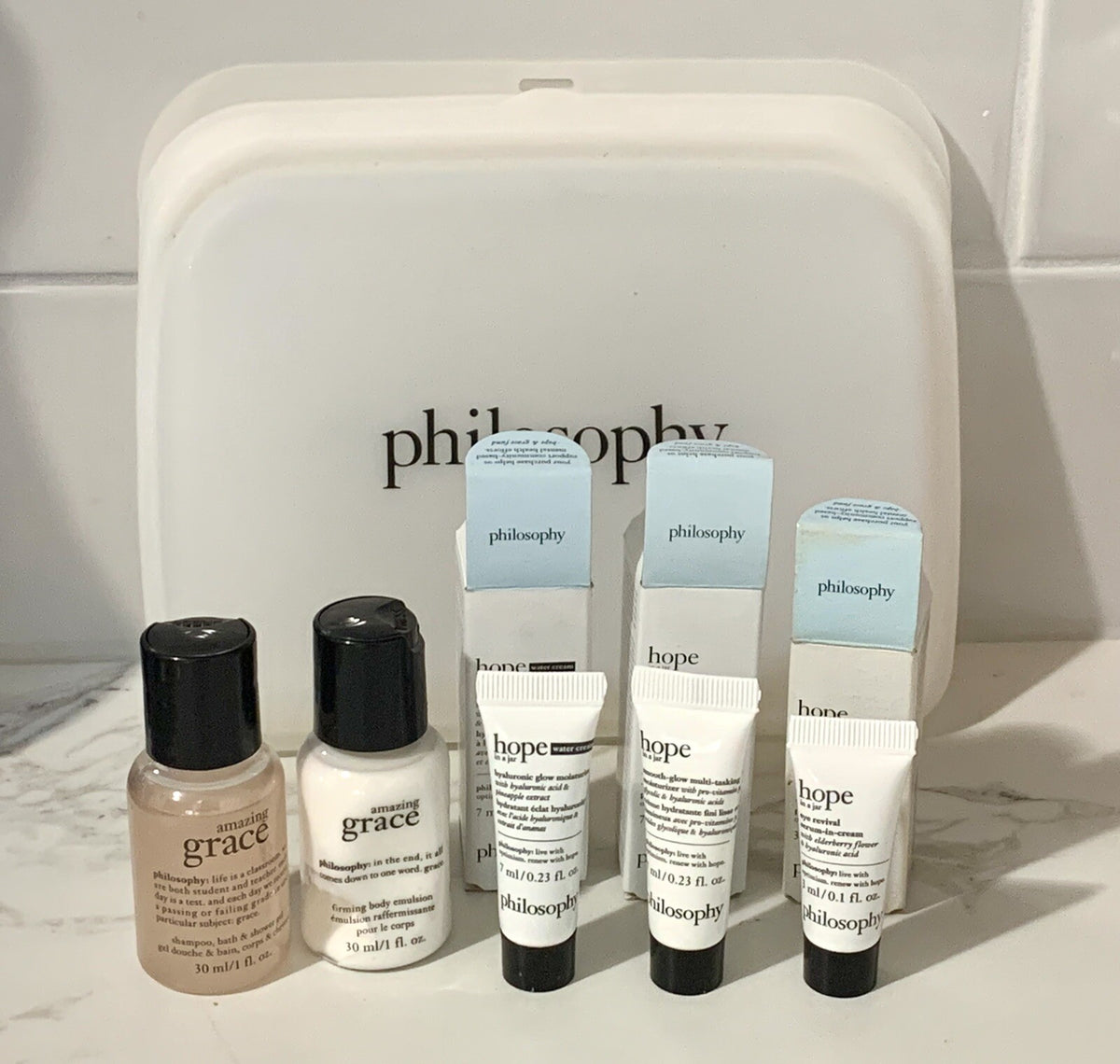 Philosophy 6-Piece Travel Skincare Set - Eye Serum Moisturizer & Shower Gel