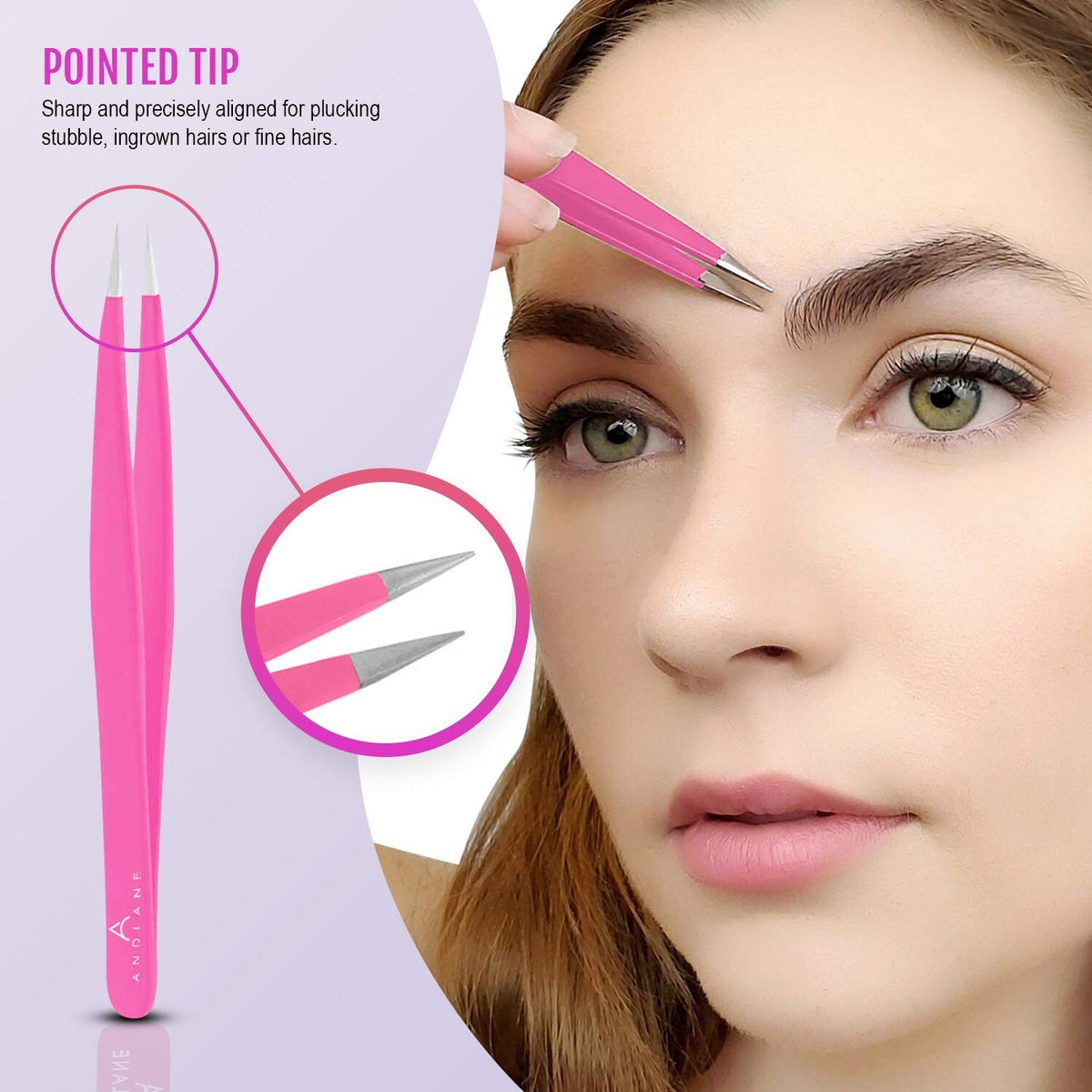 Professional Stainless Steel Tweezers Set - 5-Piece Precision Grooming Kit