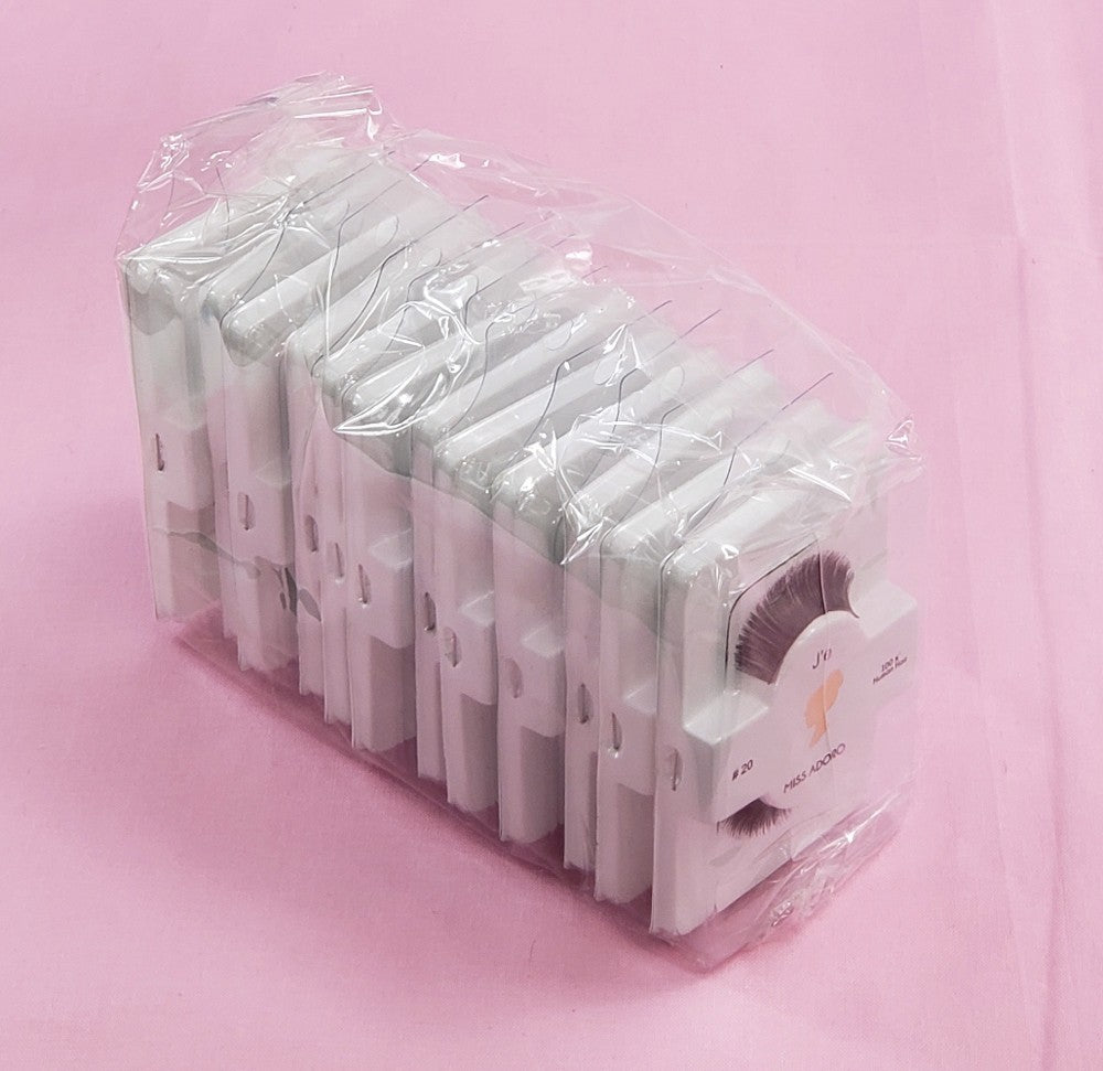 Human Hair False Eyelashes Style 20 - Natural Touch, Handmade, 12 or 24 Pack