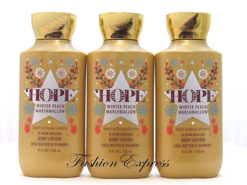 Hope Winter Peach Marshmallow Body Lotion 8oz, Set of 3