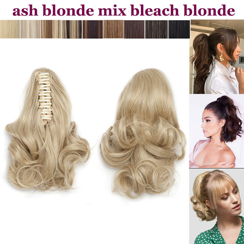 Thick Ponytail Hair Extension with Claw Clip - Wavy Curly Synthetic Hair
