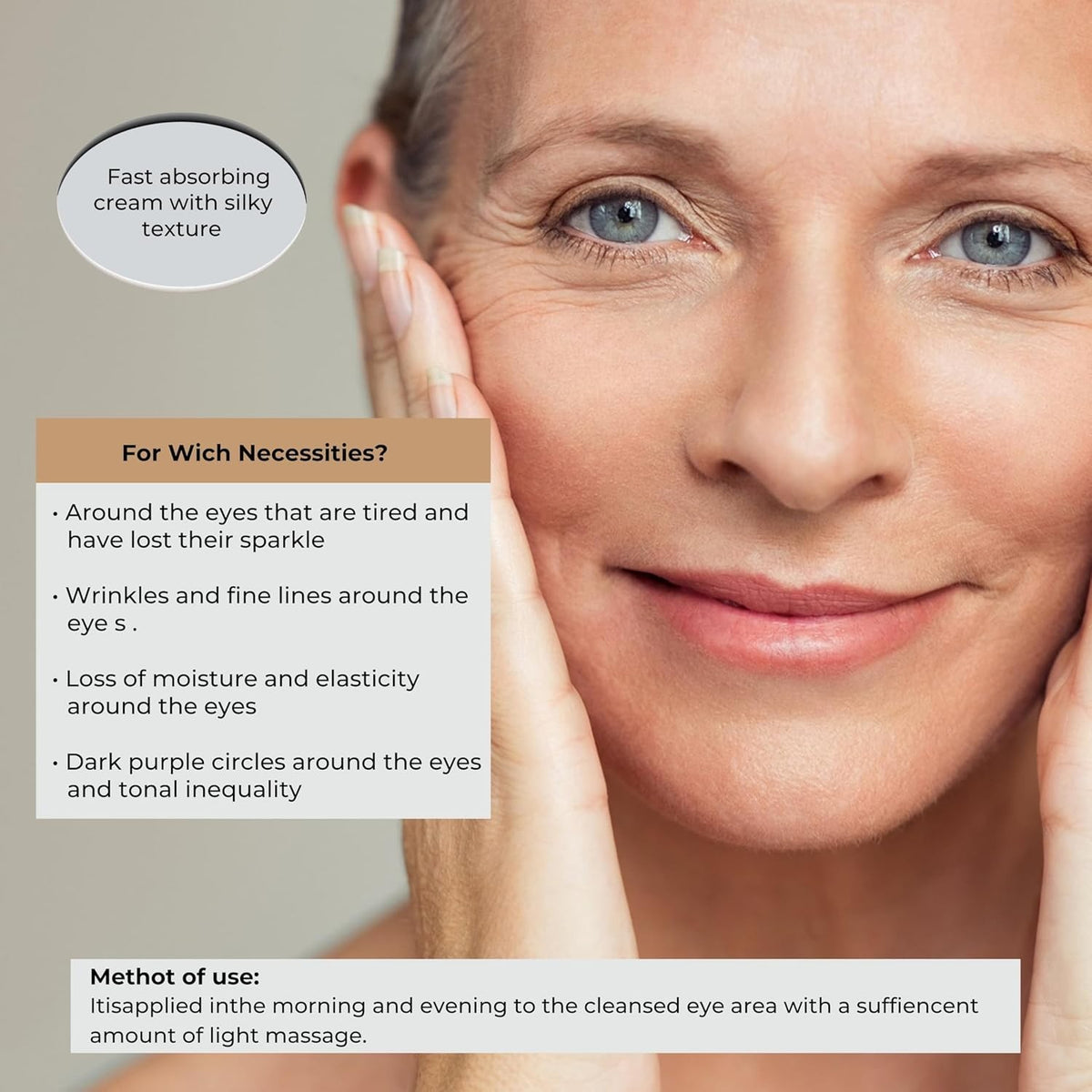 Anti-Aging Eye Cream with Resveratrol & Peptides - Brighten & Hydrate - 15ml