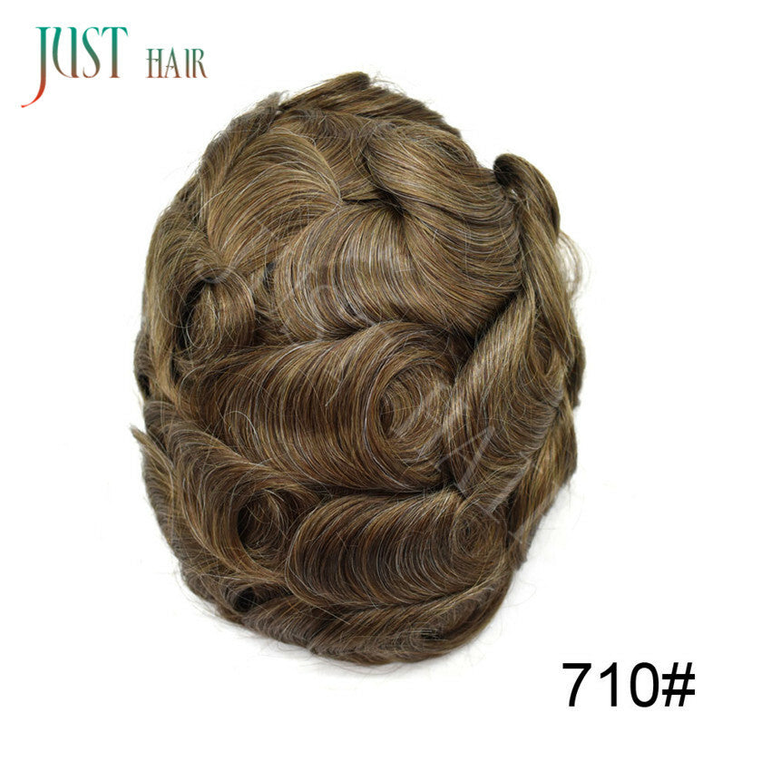 Swiss Lace Hair System for Men - Human Hair Toupee with Light Density