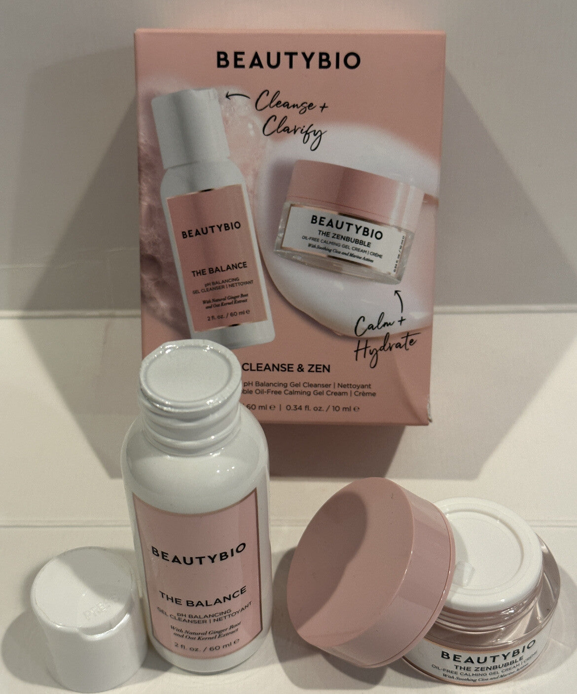 BeautyBio The Balance Gel Cleanser & Zen Bubble Calming Gel Set - 2 pcs
