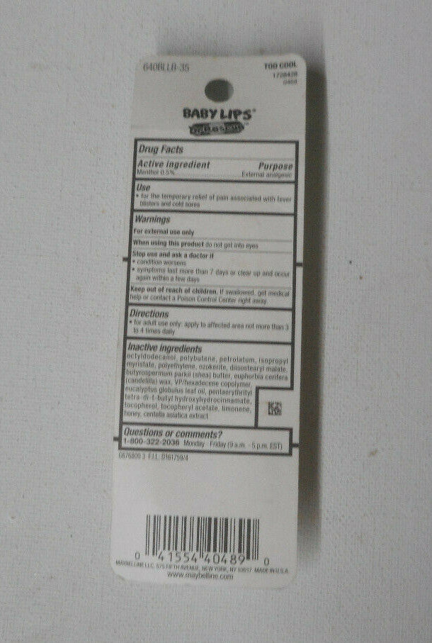 Medicated Lip Balm for Dry Lips - 12HR Hydration, Too Cool