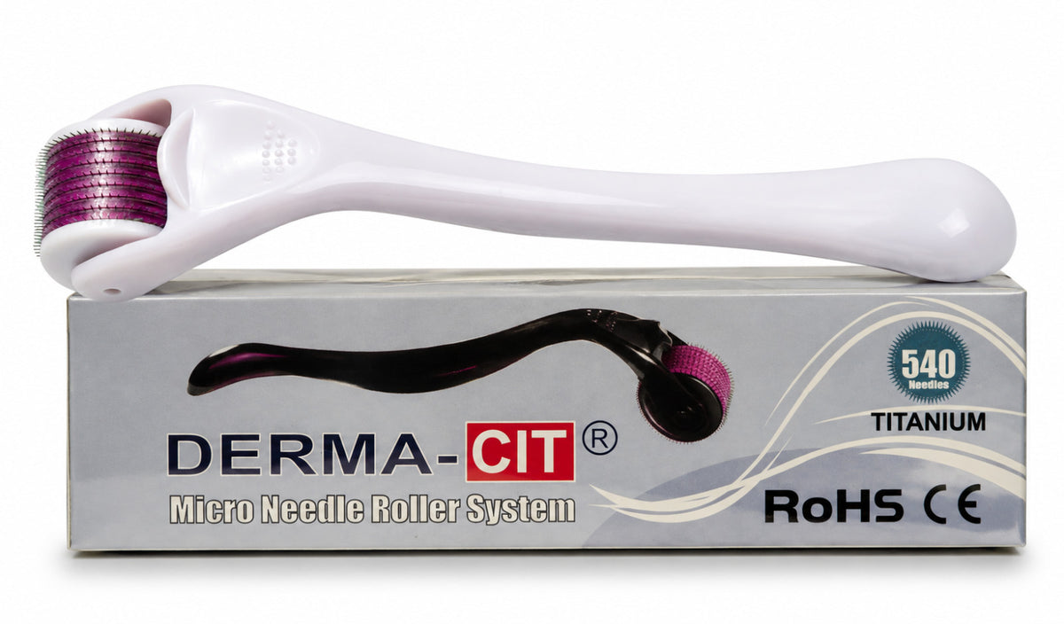 Titanium Microneedle Face Roller 0.25mm for Skin Rejuvenation & Hair Beard Care