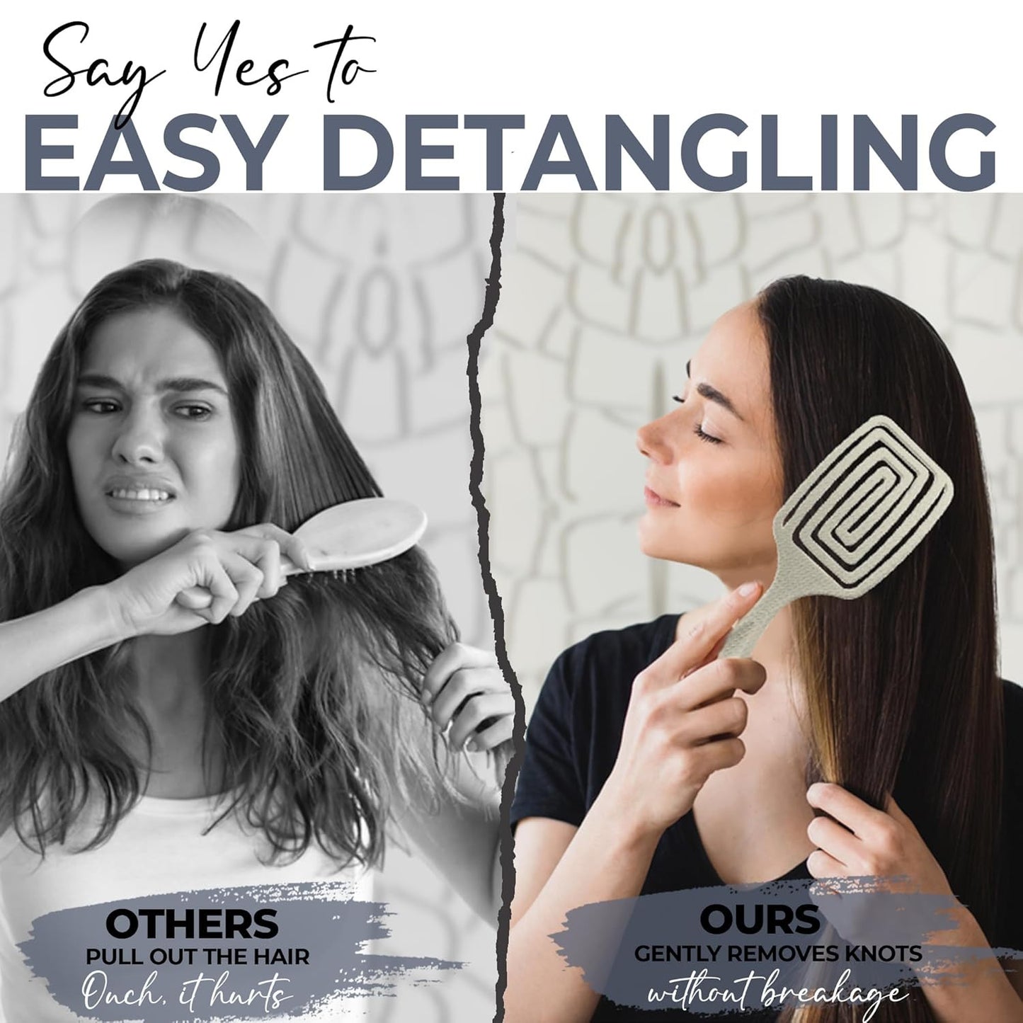 Detangler Paddle Hair Brush for Thick & Wet Hair - Vented Design