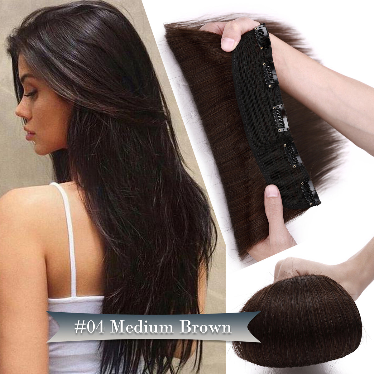 Clip-In Hair Extensions One Piece Full Head Remy Human Hair - Multiple Colors & Lengths