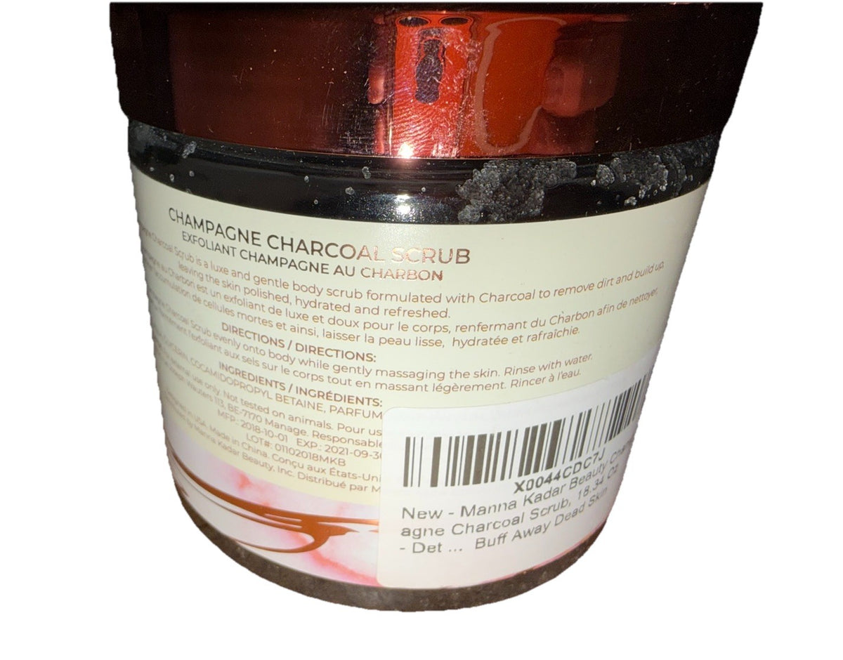 Manna Kadar Relax Champagne Charcoal Scrub New Sealed 18.34 oz