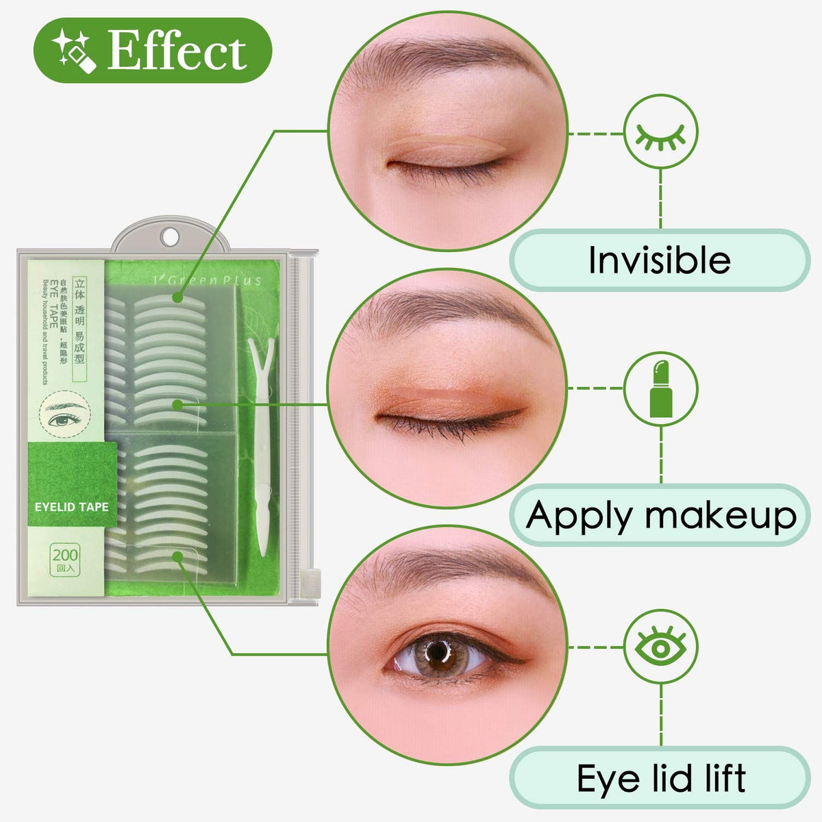 Invisible Single Side Eyelid Tape Stickers for Natural Eye Lift - 800 Pcs