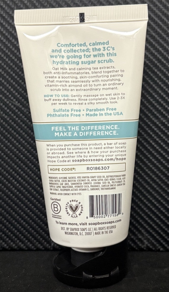Soapbox Oat Milk & Chai Exfoliating Body Scrub Moisturizer 6oz (170g)