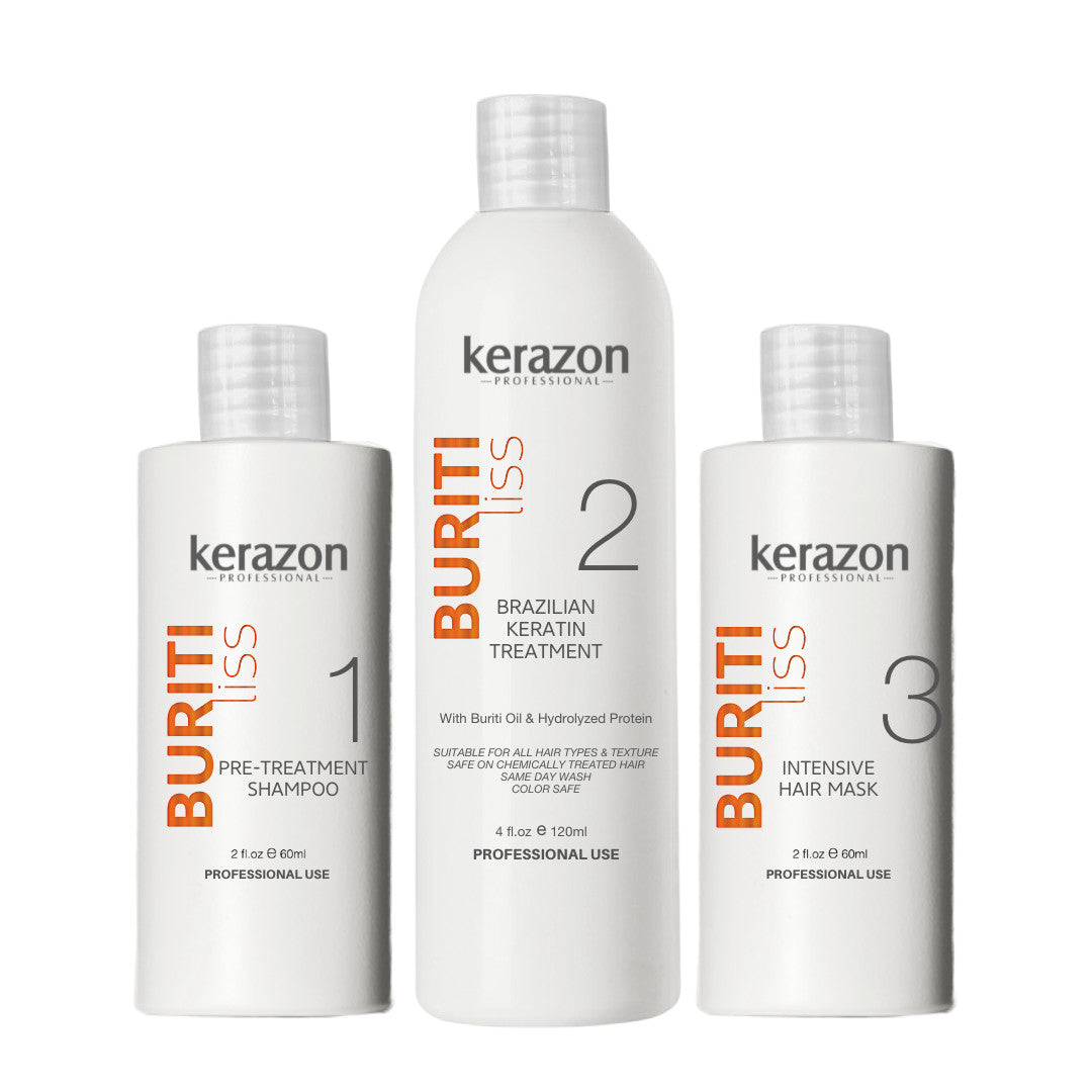 Brazilian Keratin Hair Smoothing Treatment Kit - Frizz Control & Shine