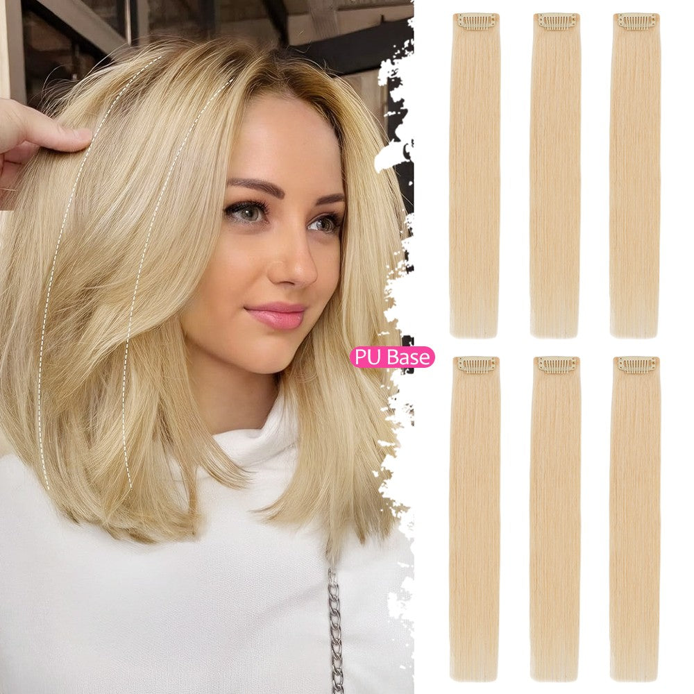 Clip-In Hair Topper Remy Human Hair Short Mini Patches for Volume & Coverage