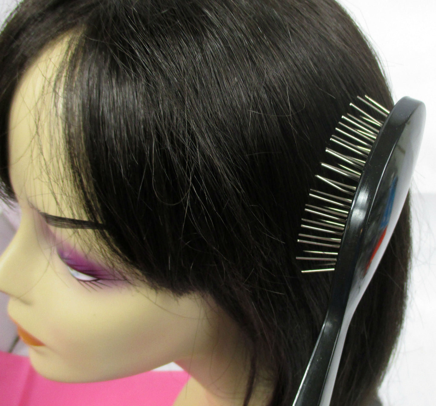 Metal Bristle Wig Brush 6.5 Inch - Plastic Body, Multiple Pack Sizes