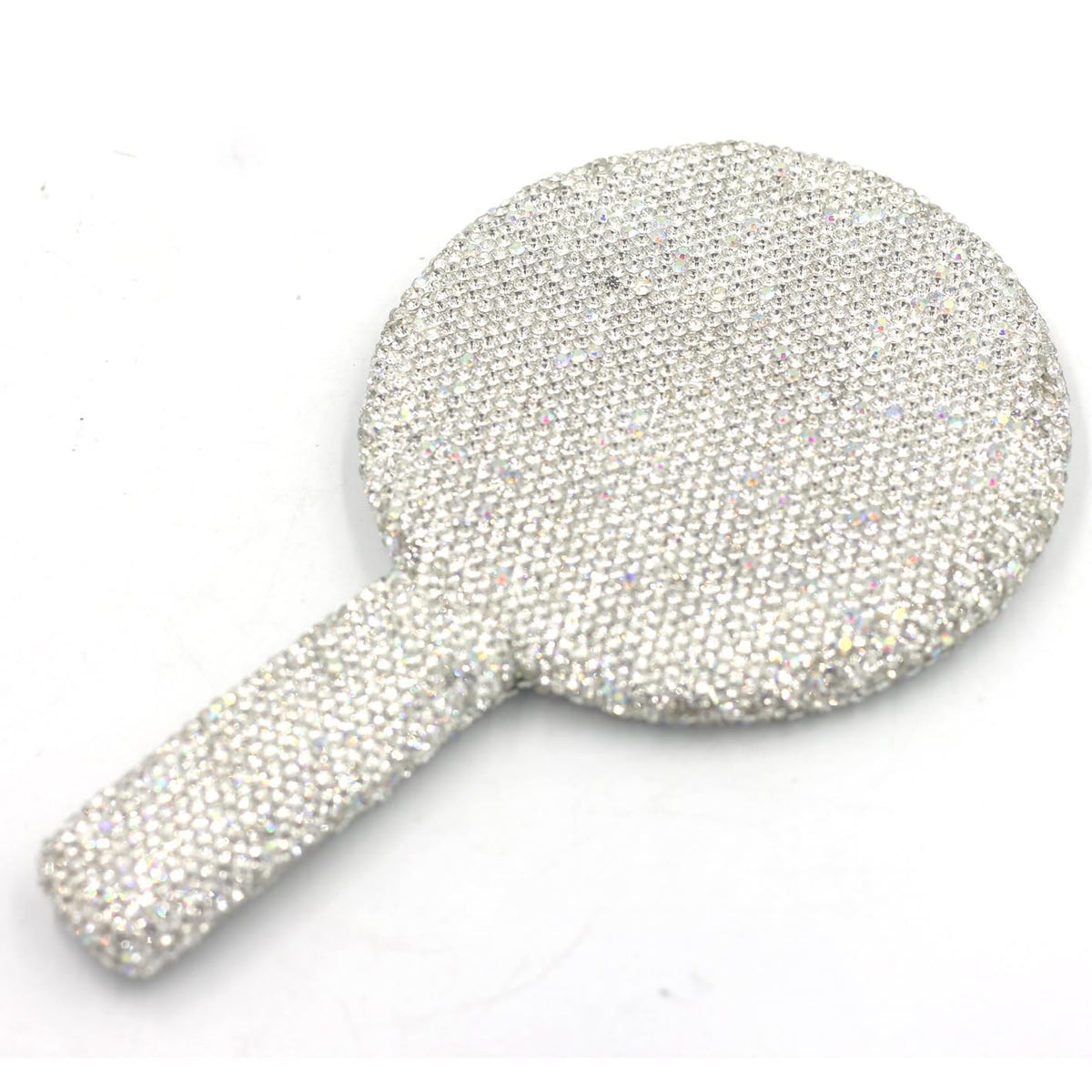Dazzling Rhinestone Hand Mirror - Silver Makeup & Decorative Mirror