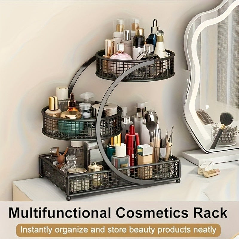 3 Tier Makeup Organizer Storage Rack for Cosmetics and Perfumes - Black