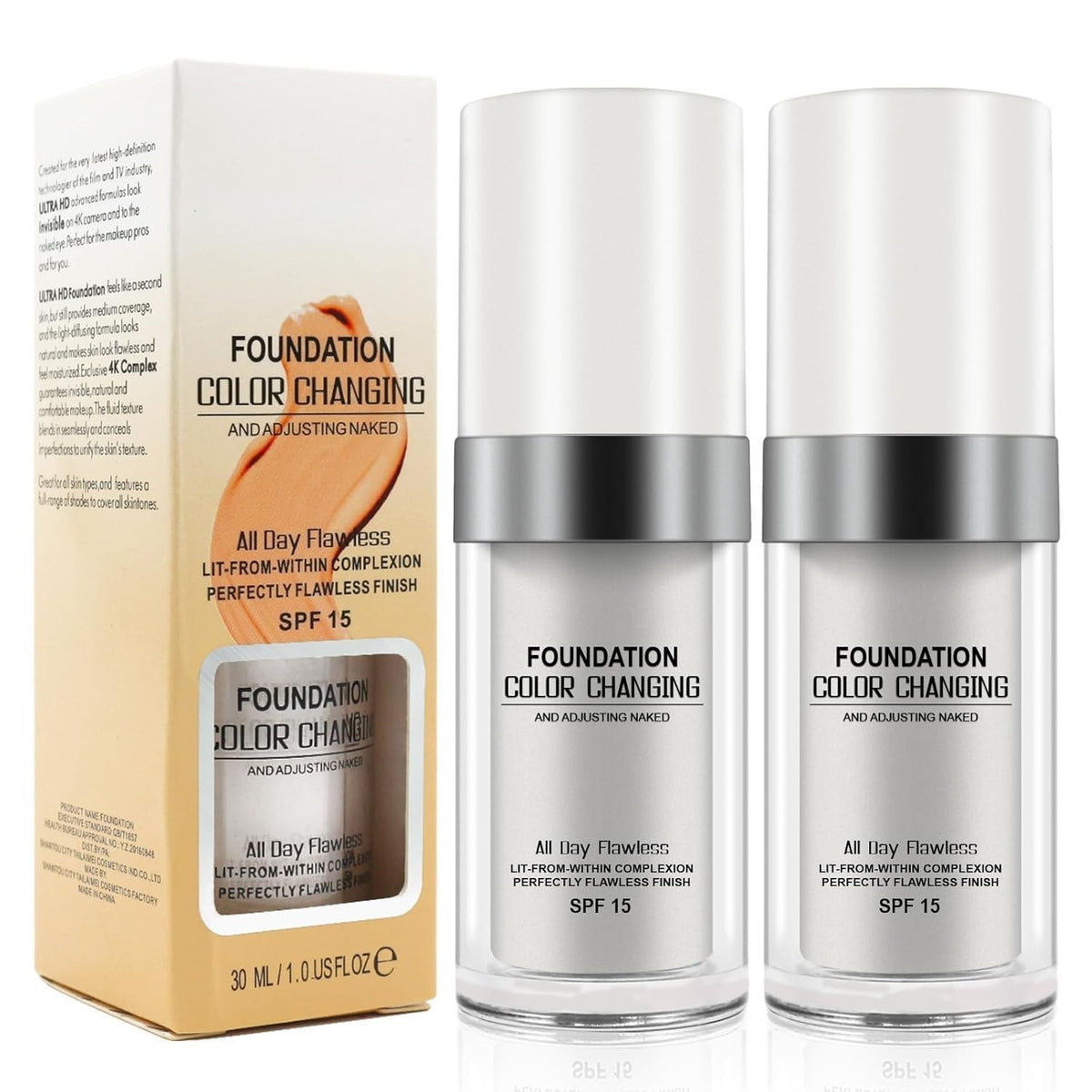 Color-Adapting Foundation with SPF 15 - Flawless Concealer Makeup Set