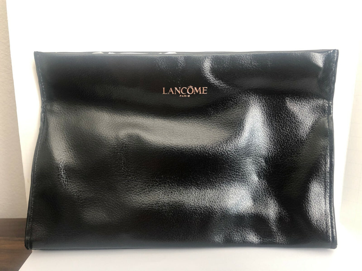 Faux Leather Makeup Bag - Black Toiletry Organizer for Travel & Cosmetics