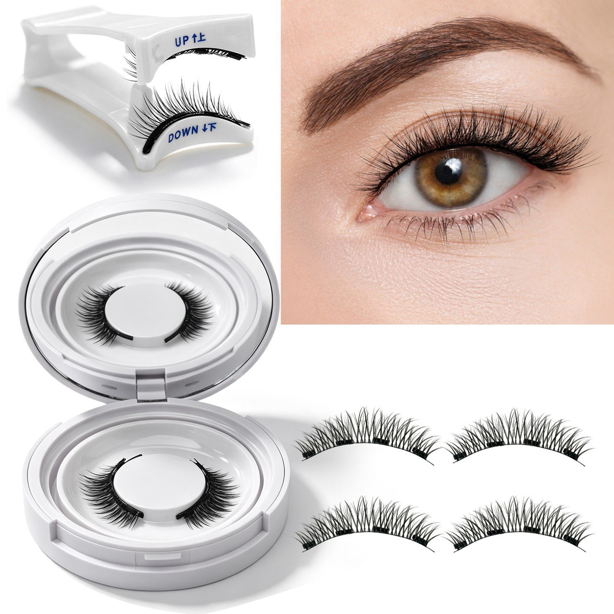 Magnetic Reusable Lash Kit – Natural Glam Eye Makeup Set with Eyelash Tools