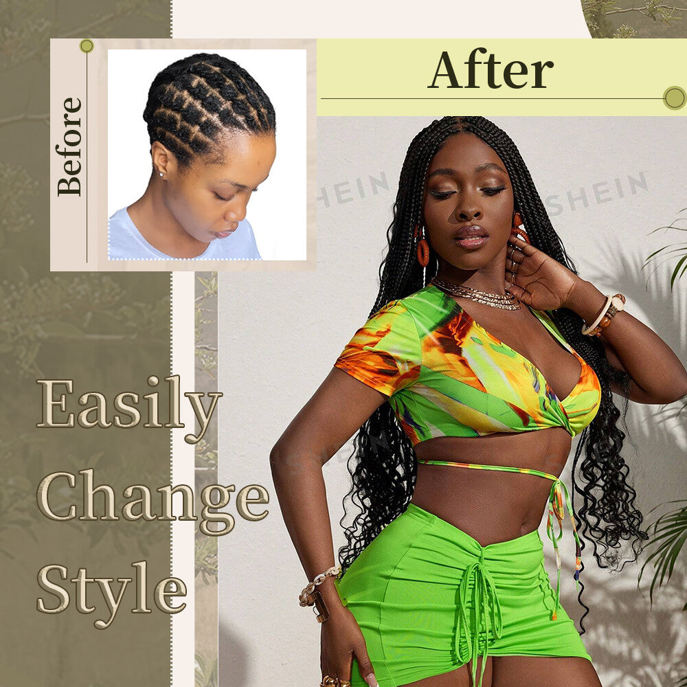 Wavy Double Ended Dreadlock Extensions with Curly Ends for Women