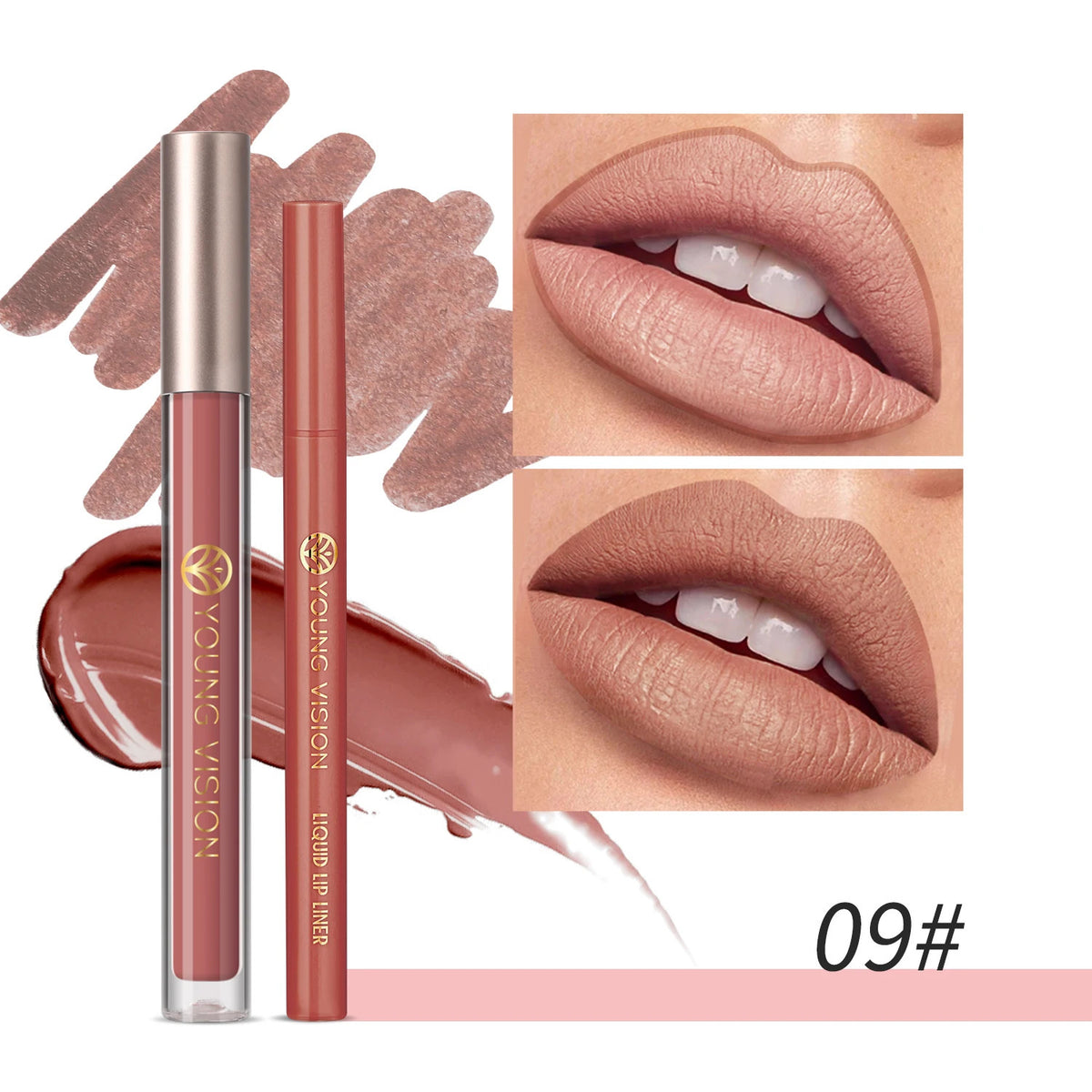 Waterproof Non-Stick Lip Gloss & Lip Liner Set - Moisturizing & Easy to Apply