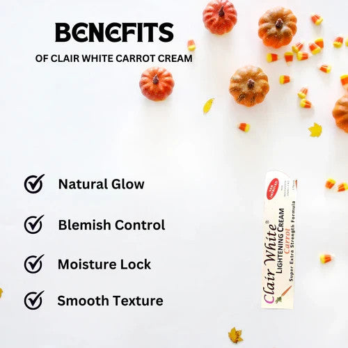 Carrot Brightening Cream for Skin - 1.7 oz, Fades Dark Spots & Freckles
