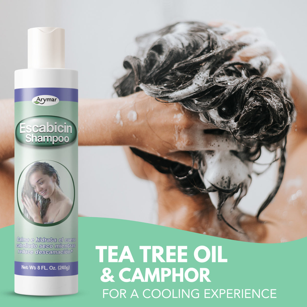 Arymar Escabicin Tea Tree Oil Shampoo 8 fl oz Gentle Scalp Care