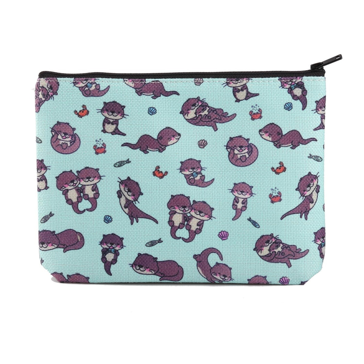 Sea Otter Makeup Bag Canvas Otter Gift Cosmetic Pouch Travel Organizer