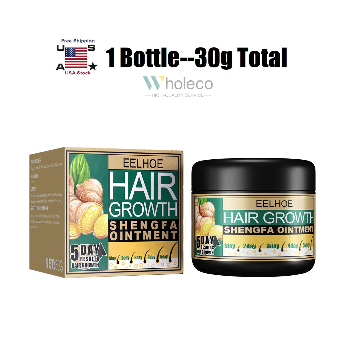 Organic Ginger Hair Regrowth Shampoo Bar & Hair Growth Cream Set - Natural & Nourishing