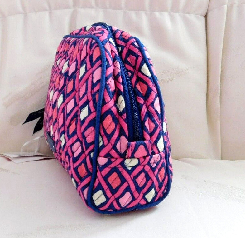 Medium Zip Cosmetic Case - Katilina Pink Diamonds Travel Toiletry Bag