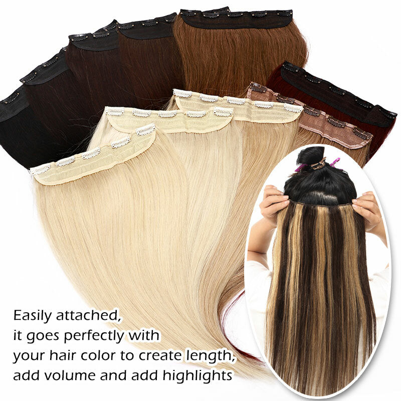 Remy Human Hair Extensions Clip-In Full Head Thick Highlight Options