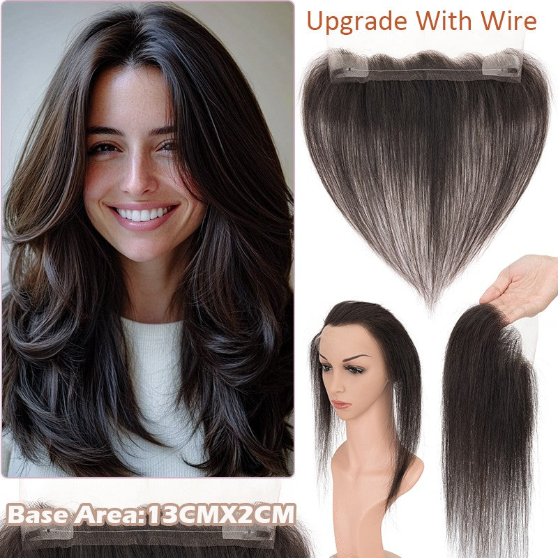 Full Lace Hair Topper with Wire for Women - Natural Human Hair Frontal