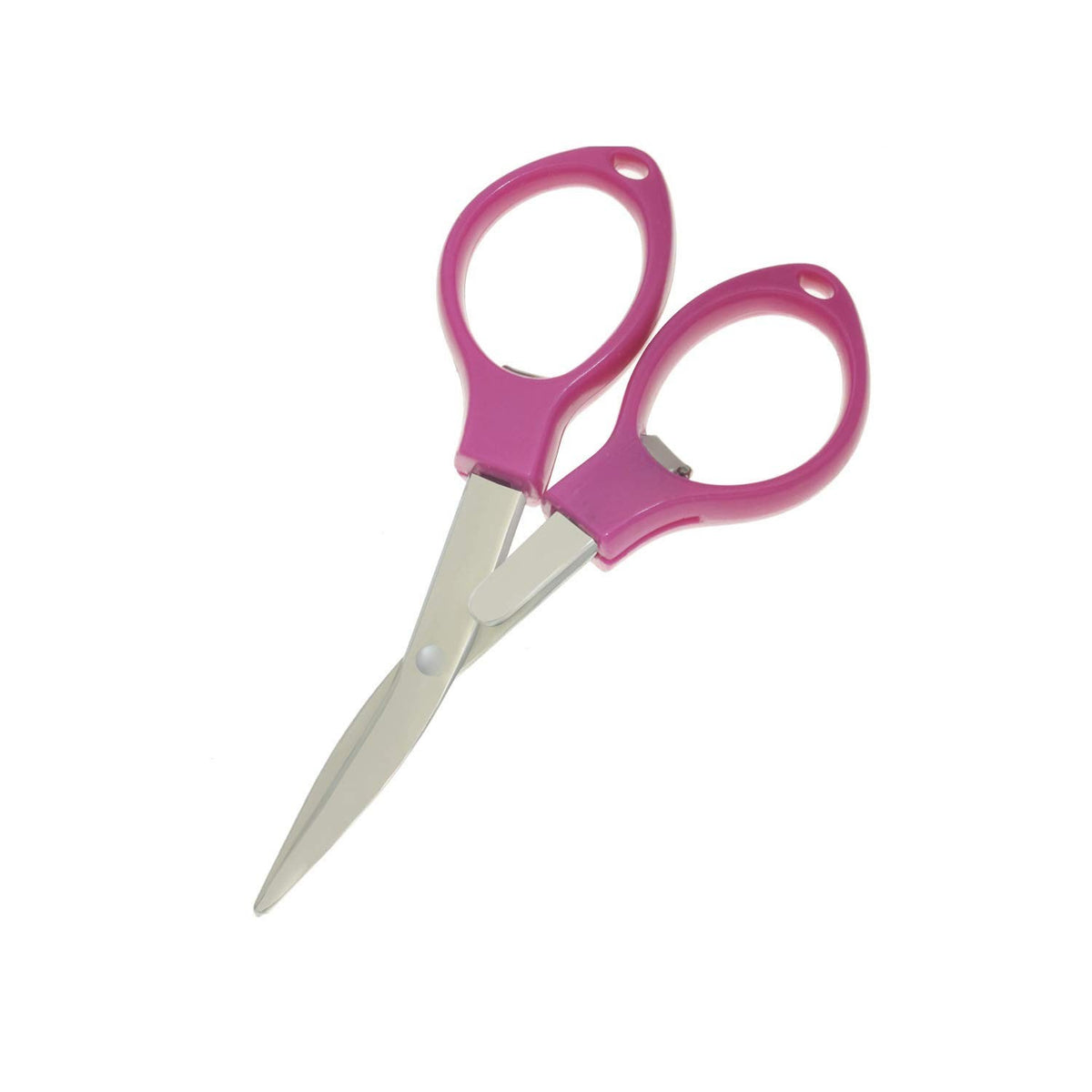 Foldable Safety Scissors Pack of 2 - Pocket Travel Knife with Sharp Blade (Rose)