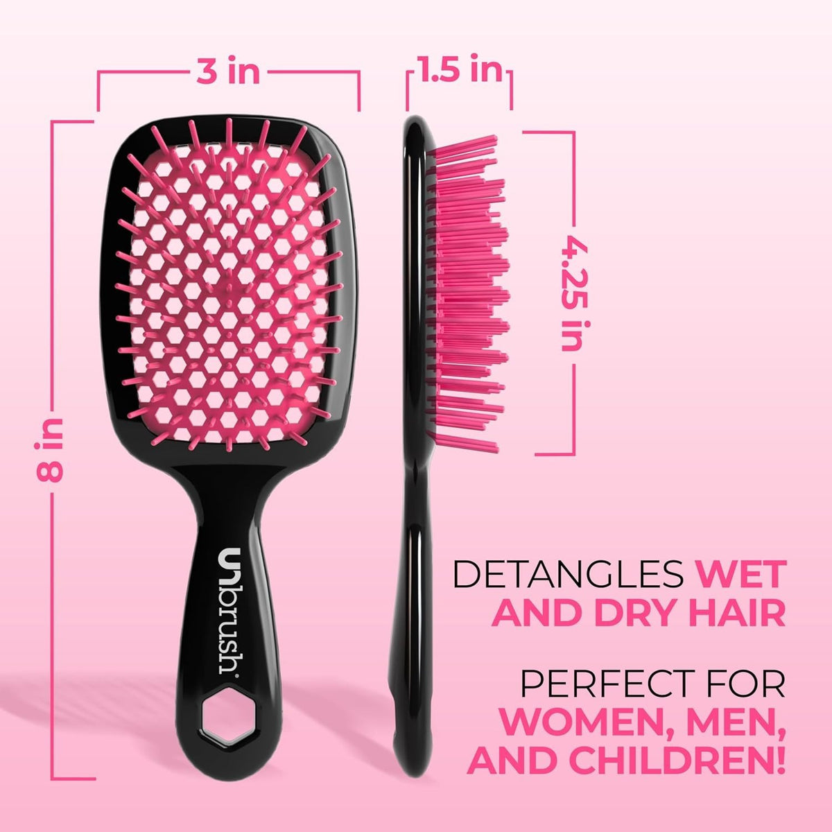 Detangling Hair Brush with DuoFlex Anti-Static Bristles - Lightweight & Painless