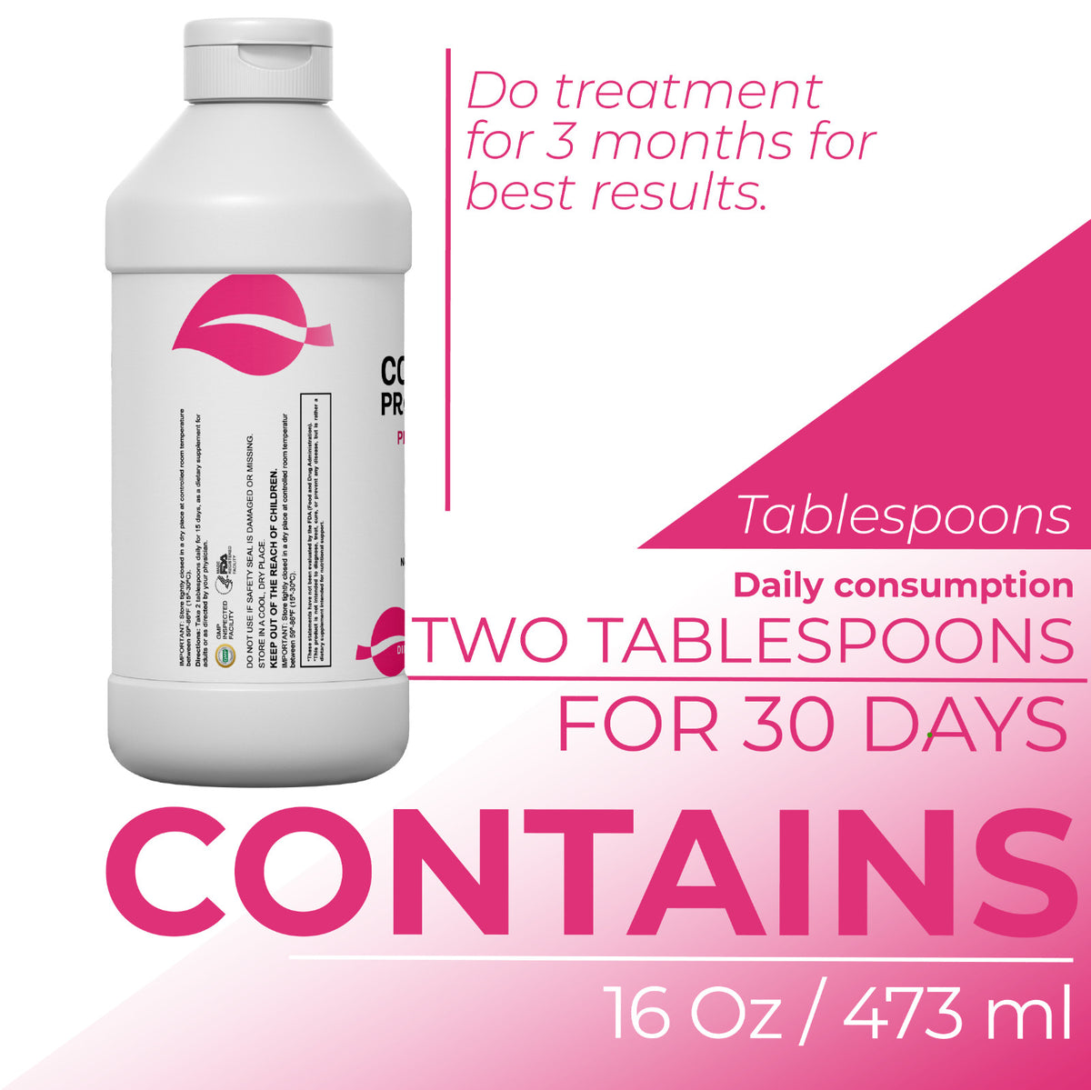 Liquid Collagen for Skin Hair Nails - 16 oz with Vitamin C