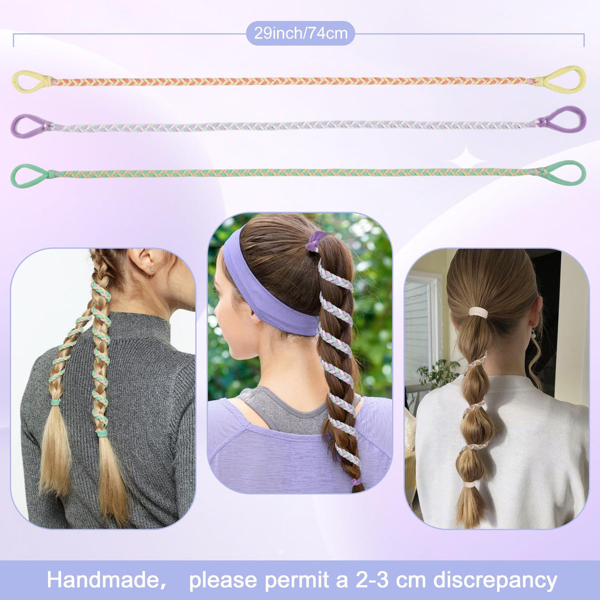 5 Pcs Spiral Hair Ties for Women & 1 Count (Pack of 5), Mixed Color