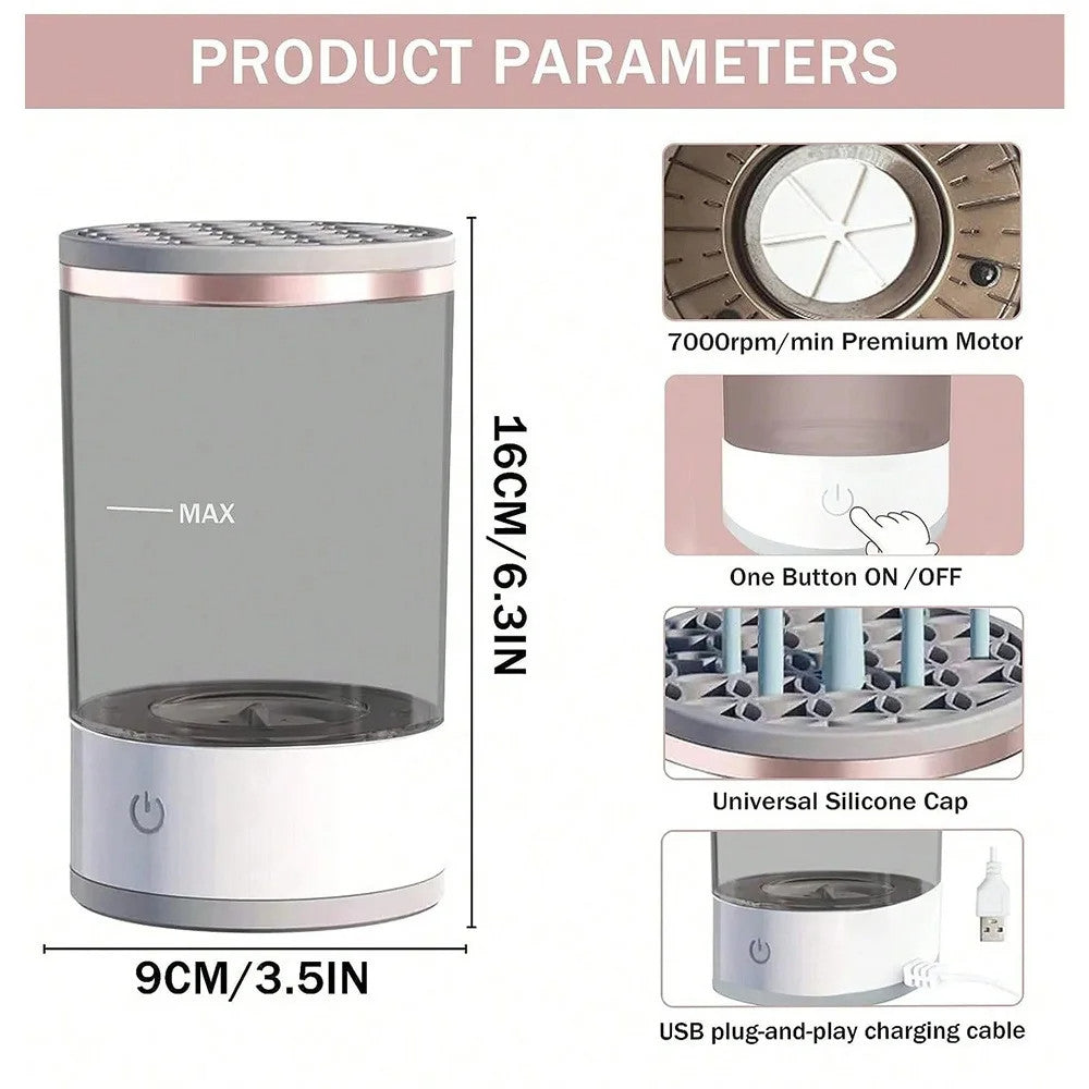 Automatic Makeup Brush Cleaner - Electric Cleaning Machine with USB Power Dryer