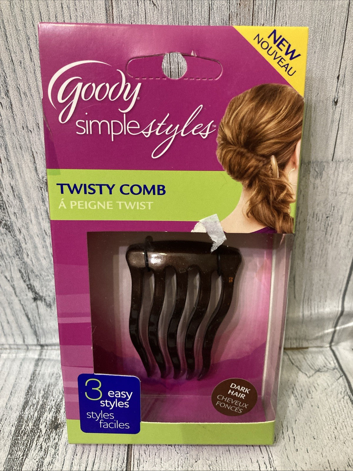 Goody Simple Styles Twisty Comb for Dark Hair