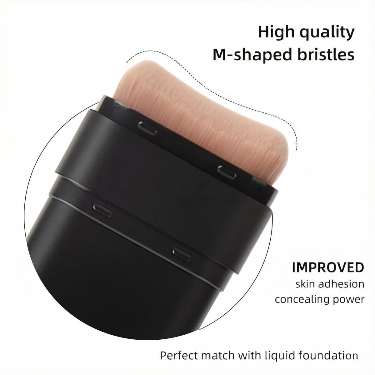 Hydrating Face Foundation Stick with Built-In Brush - Full Coverage, Lightweight, Waterproof, 0.7oz